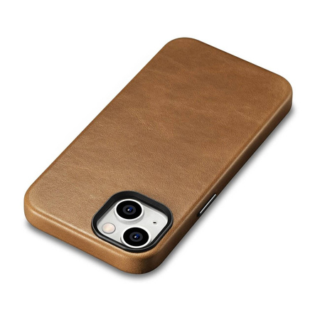 iCarer Case Leather genuine leather case for iPhone 14 Plus braun (WMI14220703-TN) (MagSafe compatible)