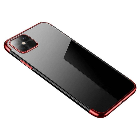 Clear Color Case TPU Gel Cover mit Metallic Rahmen für Samsung Galaxy S22+ (S22 Plus) rot