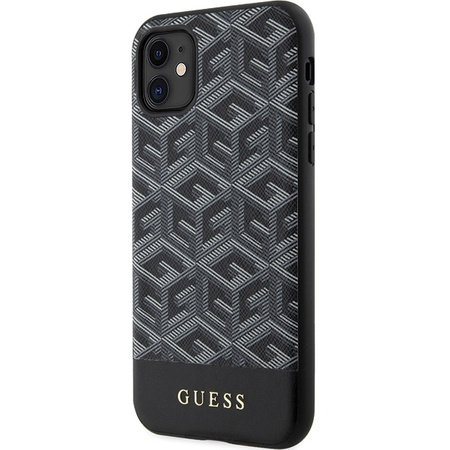 Guess GUHMN61HGCFSEK iPhone 11 / Xr 6,1" schwarz/schwarzes Hardcase GCube Stripes MagSafe