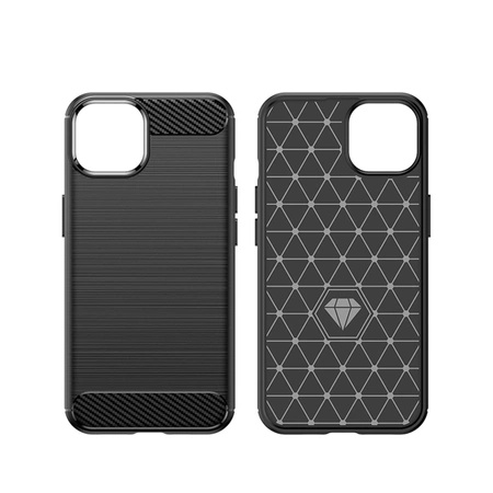 Carbon Case iPhone 14 Hülle flexible Gel Rückseite schwarz