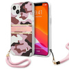 Guess nakładka do iPhone 13 Mini 5,4&quot; GUHCP13SKCABPI różowy hard case Camo Strap Collection