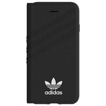 Original Handyhülle IPHONE 6 / 6S / 7 / 8 / SE 2020 / 2022 Adidas OR Booklet Case Suede (28597) schwarz