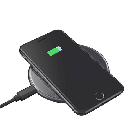 Crong PowerSpot Fast Wireless Charger – Bezprzewodowa ładowarka Qi 15W USB-C (Shadow Black)