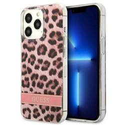 Case IPHONE 13 PRO Guess Hardcase Leopard (GUHCP13LHSLEOP) pink