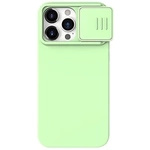 Silikonowe etui Nillkin CamShield Silky Silicone Case do iPhone 15 Pro Max z osłoną na aparat - miętowe