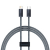 Baseus cable for iPhone USB Type C - Lightning 1m, Power Delivery 20W gray (CALD000016)