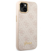 Original Case IPHONE 14 Guess Hard Case 4G Vintage Gold Logo (GUHCP14SHG4SHP) pink