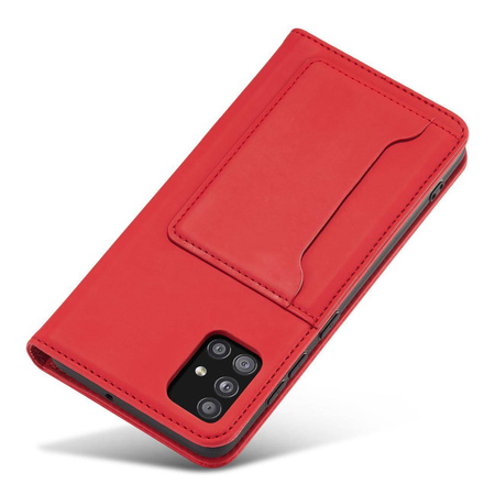 Magnet Card Case Case for Samsung Galaxy A12 5G Pouch Wallet Card Holder Red