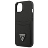 Schutzhülle IPHONE 13 MINI Guess Hardcase Saffianotriangle Logo Cardslot (GUHCP13SPSATPK) schwarz