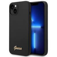 Guess GUHCP14MSLSMK iPhone 14 Plus 6.7 &quot;schwarz / schwarzes Hartschalenetui Silikon Vintage Gold Logo