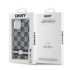 DKNY DKHMP14SHCPTSK iPhone 14 / 15 / 13 6.1" czarny/black hardcase IML Checkered Mono Pattern & Printed Stripes MagSafe