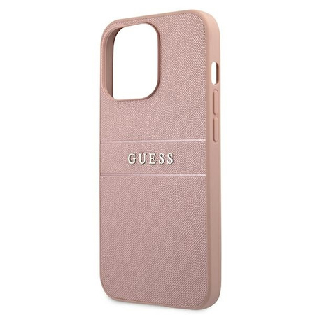 Oryginalne Etui IPHONE 13 PRO MAX 6,7" Guess Hardcase Saffiano Stripe GUHCP13XPSASBPI różowe