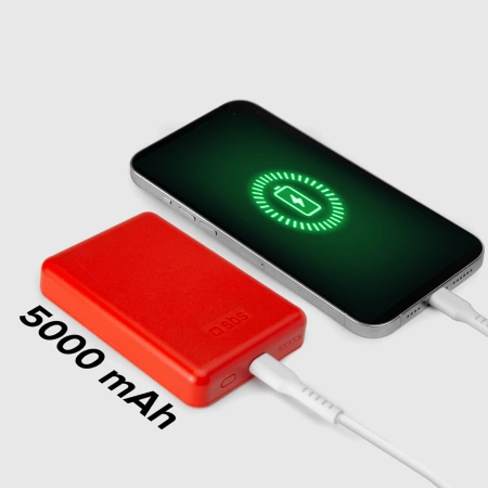 Powerbank SBS TEBB5000MAG1CR 5000 mAh compatible with MagSafe - red