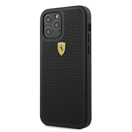 Ferrari FESPEHCP12LBK iPhone 12 6,7" Pro Max czarny/black hardcase On Track Perforated