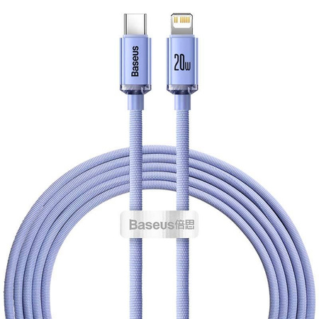 Baseus Crystal Shine Series Fast Charging Data Cable Type-C to iP 20W 2m Purple