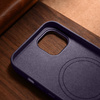 iCarer Case Leather genuine leather case cover for iPhone 14 Plus dark purple (MagSafe compatible)