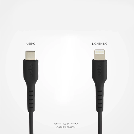 SBS TECABLELIGTC1K USB-C – Lightning Kabel 1 m – Schwarz