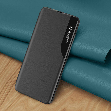 Eco Leather View Case elegancki futerał etui z klapką i funkcją podstawki Poco M4 Pro 5G czarny