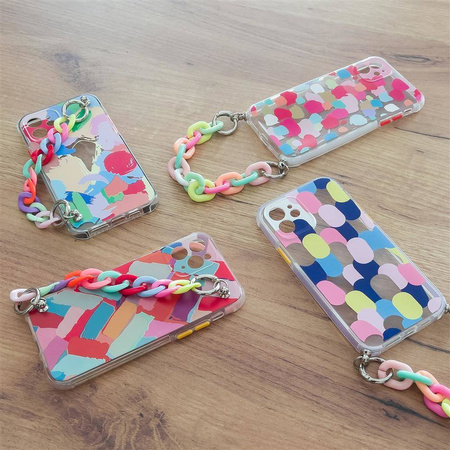 Color Chain Case żelowe elastyczne etui z łańcuchem łańcuszkiem zawieszką do Samsung Galaxy A42 5G wielokolorowy (4)