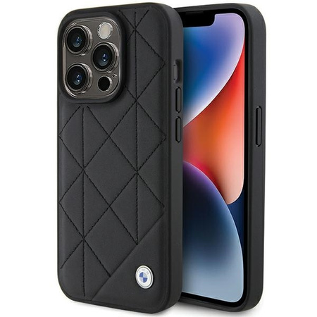 BMW Leather Quilted case for iPhone 15 Pro Max - black