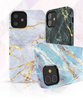 Kingxbar Marble Series eleganckie etui pokrowiec z nadrukiem marmur iPhone 12 mini białobłękitny