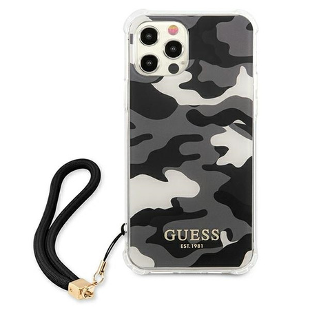 Guess GUHCP12MKSARBK iPhone 12/12 Pro 6,1" czarny/black hardcase Camo Collection