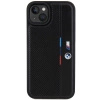 BMW Perforierte Tricolor Line Hülle für iPhone 15 Plus / 14 Plus – Schwarz