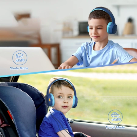 Tronsmart KH01 Wired Headphones for Kids, Safe - Blue