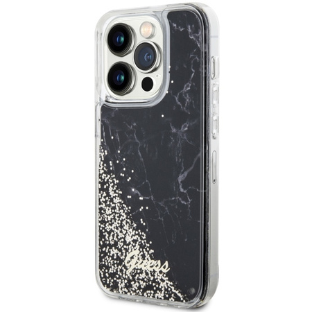 Guess GUHCP14LLCSGSGK iPhone 14 Pro 6,1" schwarz/schwarzes Hardcase Liquid Glitter Marble