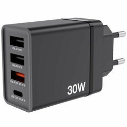 Verbatim Ładowarka sieciowa 30W 3xUSB-A/ USB-C PD 3.0 CHR-30EU2 czarny/black 49700