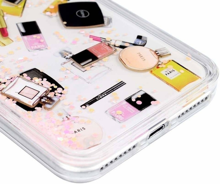 Etui XIAOMI MI NOTE 10 Liquid Make Up Brokat różowe