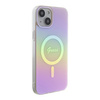 Oryginalne Etui APPLE IPHONE 15 Guess Hardcase IML Iridescent MagSafe (GUHMP15SHITSP) różowe