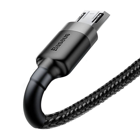 Baseus Cafule Cable - Dwustronny kabel połączeniowy micro USB na USB QC 3.0, 2.4 A, 0.5 m (szary/czarny)