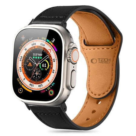 Pasek Tech-Protect Naturalfit na Apple Watch 4 / 5 / 6 / 7 / 8 / 9 / SE / Ultra 1 / 2 (42 / 44 / 45 / 49 mm) - czarny