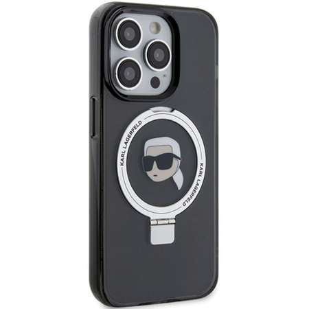 Karl Lagerfeld KLHMP15LHMRSKHK iPhone 15 Pro 6.1&quot; black/black hardcase Ring Stand Karl Head MagSafe