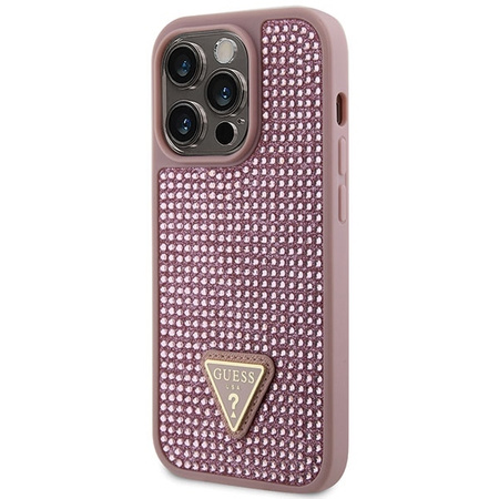 Guess GUHCP14LHDGTPP iPhone 14 Pro 6,1" rosa/rosa Hardcase Strass Dreieck