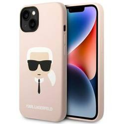 Original Handyhülle IPHONE 14 PLUS Karl Lagerfeld Hardcase Silicone Karl`s Head Magsafe hell-pink