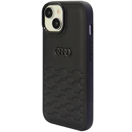 Audi GT Kunstlederhülle für iPhone 15 Plus – Schwarz