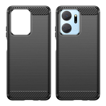 Carbon Case case for Honor Play 40 Plus / Honor X7a flexible silicone carbon cover black