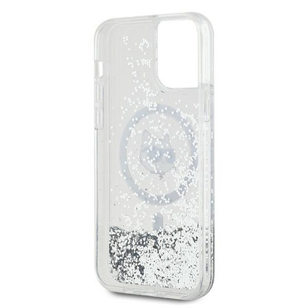 Karl Lagerfeld KLHMP12MLGCHSGH iPhone 12/12 Pro 6.1" hardcase transparent Liquid Glitter Choupette Head Magsafe