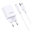 Ładowarka Sieciowa 5V/3A (2x USB) + Kabel 1m (USB - iPhone Lightning) Jokade Liangzi Dual Port Smart Charger Set (JB024) biały