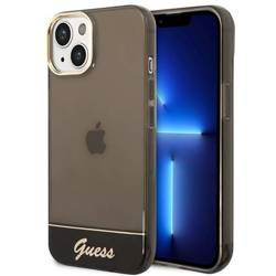 Original Handyhülle IPHONE 14 PLUS Guess Hardcase Translucent schwarz