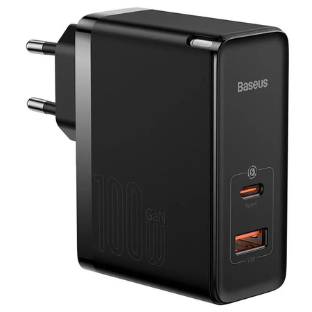 Baseus GaN5 Pro Fast Universal GaN USB Ladegerät Typ C / USB 100W PD3.0, QC4.0+, AFC weiß (CCGP090201)