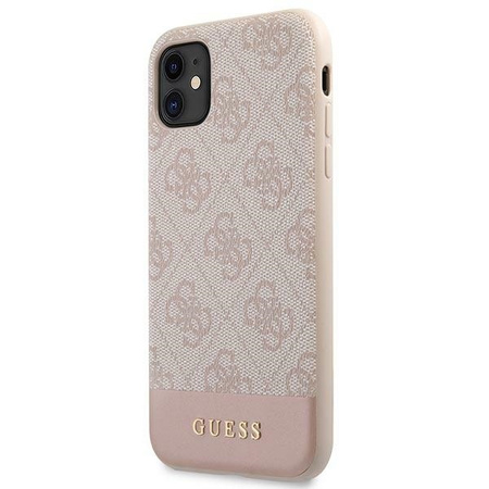 Guess GUHCN61G4GLPI iPhone 11 6,1" różowy/pink hard case 4G Stripe Collection