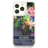 Guess GUHCP13LLFLSB iPhone 13 Pro / 13 6,1" niebieski/blue hardcase Flower Liquid Glitter