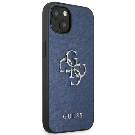 Guess nakładka do iPhone 13 Mini 5,4&quot; GUHCP13SSA4GSBL niebieski hard case Saffiano 4G Metal Logo