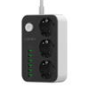 Power strip with 3 AC sockets, 6x USB, LDNIO SE3631, 1.6m (black)