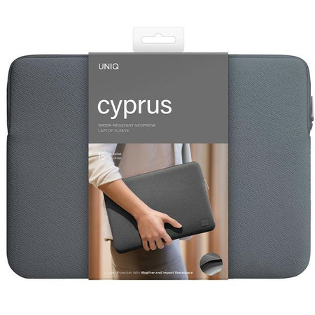 UNIQ neoprene laptop Sleeve 16" Cyprus Water-Resistant Onyx