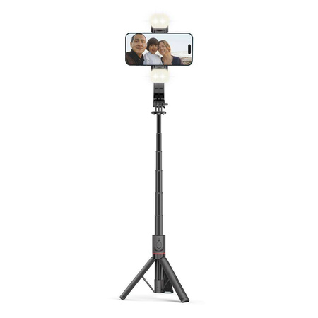 Selfie Stick Tripod z Lampą LED Bluetooth Tech-Protect L05S czarne