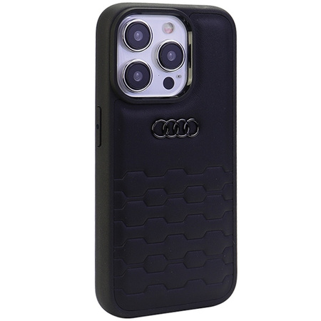 Audi GT Kunstlederhülle für iPhone 15 Pro – Schwarz